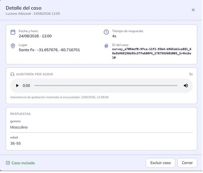 Detalle de un caso con audio